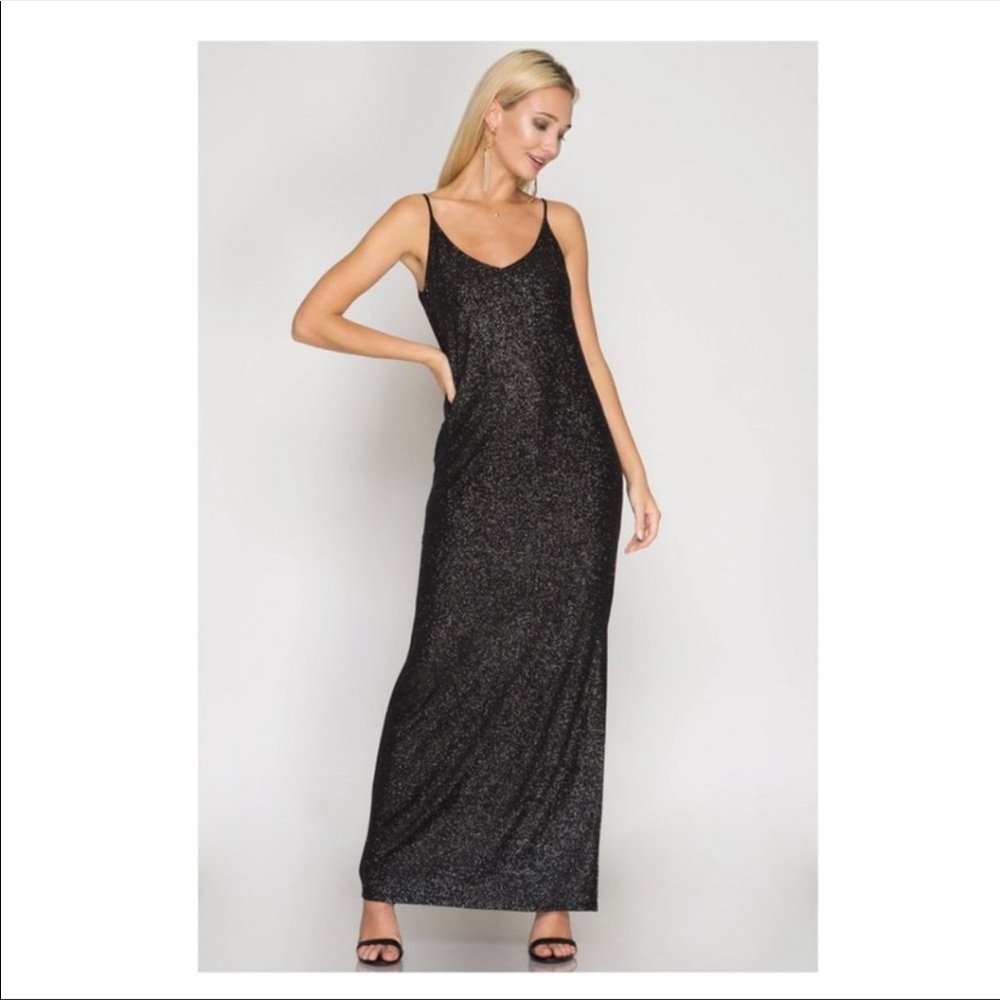 Sexy 😍 Black Metallic Dress